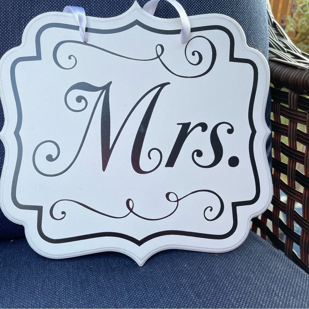 Mr. & Mrs. Wedding Decor Hanging Signs